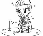 Coloriage Doctor Strange joue au Golf