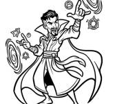 Coloriage Doctor Strange lance les formes astrales