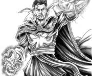 Coloriage Doctor Strange lance sa boule d'Energie