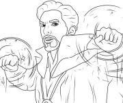 Coloriage Doctor Strange magicien en action
