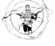 Coloriage Doctor Strange ouvre le portail de t&eacute;l&eacute;portation