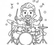 Coloriage Doctor Strange qui aime la musique