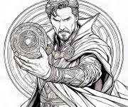 Coloriage Doctor Strange tenant l'&OElig;il d'Agamotto