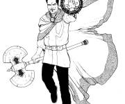 Coloriage Doctor Strange tenant la baguette de Watumba