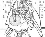 Coloriage Doctor Strange utilisant la magie occulte