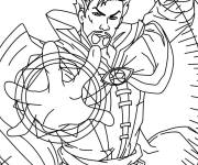 Coloriage Doctor Strange utilise son troisi&egrave;me oeil