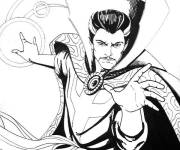 Coloriage Dr Strange en attaquant