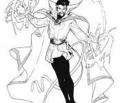 Coloriage Dr. Strange maitre de la t&eacute;l&eacute;kin&eacute;sie