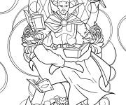 Coloriage Image de Doctor Strange flottant