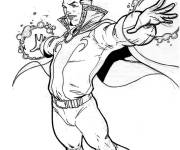 Coloriage Magicien Doctor Strange pret &agrave; attaquer