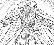 Coloriage Maitre Doctor Strange en plein action