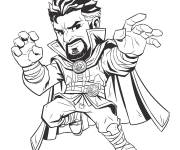 Coloriage Petit Doctor Strange dans son manteau
