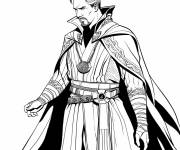 Coloriage Portrait de Docteur Strange pensif
