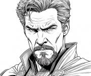 Coloriage Regard majestueux de Doctor Strange