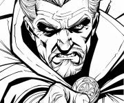 Coloriage Visage crisp&eacute; de Doctor Strange