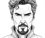 Coloriage Visage de Doctor Strange basique