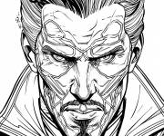 Coloriage Vue proche du visage de Doctor Strange