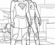 Coloriage Flash avec Super girl de Marvel