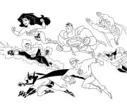 Coloriage Flash, Batman, Superman de Justice League