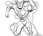 Coloriage Flash en plein action