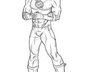 Coloriage Flash en portant son uniforme