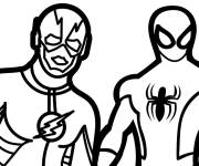 Coloriage Flash et Spiderman de Marvel