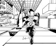 Coloriage Flash super-héros attaque dans le film de Marvel