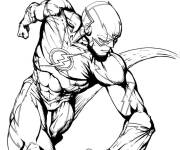 Coloriage Flash super-h&eacute;ros en noir et blanc