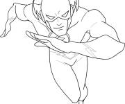 Coloriage Flash super-h&eacute;ros en vitesse