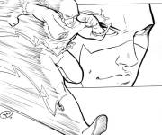 Coloriage La puissance de Flash, le super-h&eacute;ros