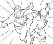 Coloriage Les deux super-héros Superman et Flash