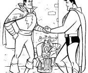 Coloriage Les super-h&eacute;ros Flash et Superman