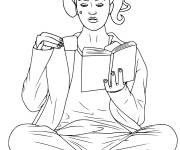 Coloriage et dessins gratuit Harley Quinn aime la lecture à imprimer