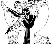 Coloriage et dessins gratuit Harley Quinn amoureuse du Joker à imprimer
