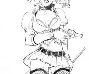 Coloriage et dessins gratuit Harley Quinn Arkham pour adulte à imprimer