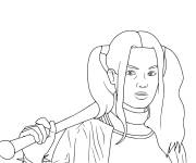 Coloriage et dessins gratuit Harley Quinn avec bat &agrave; colorier à imprimer