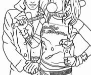 Coloriage Harley Quinn avec son copin Joker