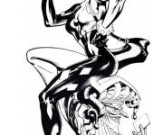 Coloriage et dessins gratuit Harley Quinn de carte à imprimer