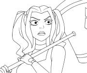 Coloriage et dessins gratuit Harley Quinn de dessin anim&eacute; à imprimer