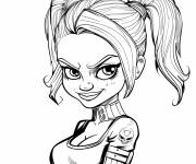Coloriage Harley Quinn de Suicide Squad en caricature