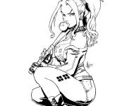 Coloriage et dessins gratuit Harley Quinn de Suicide Squad pour adulte à imprimer
