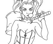 Coloriage Harley Quinn d&eacute;cisive