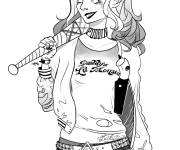 Coloriage et dessins gratuit Harley Quinn du film Suicide Squad à imprimer