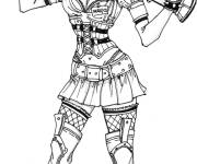 Coloriage Harley Quinn en action