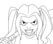Coloriage Harley Quinn en col&egrave;re
