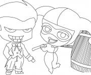 Coloriage et dessins gratuit Harley Quinn et Joker de dessin animé à imprimer