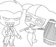 Coloriage et dessins gratuit Harley Quinn et Joker de dessin anim&eacute; à imprimer
