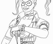 Coloriage Harley Quinn et l'heur de l'action