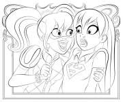 Coloriage Harley Quinn et Super woman