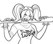 Coloriage Harley Quinn joyeuse